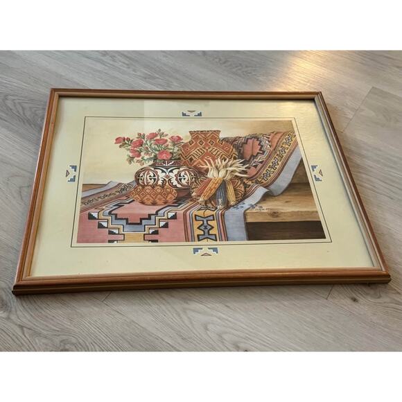 Wolf M. Otto Vtg Native American Southwestern Pottery Navajo Framed Art Print - Picture 2 of 5